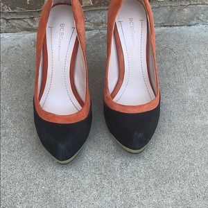 BCBGeneration orange and black heels